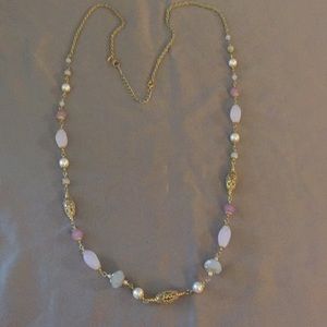Beaded gold necklace